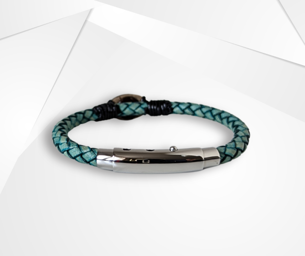 NFC Coconut Shell & Genuine Leather Bracelet – Adjustable Stainless Steel Edition - Image 2