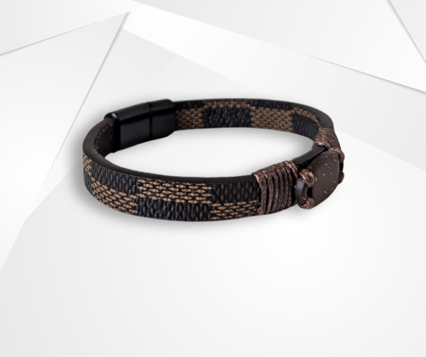 NFC Coconut Shell & PU Leather Bracelet – Titanium Steel Edition - Image 2