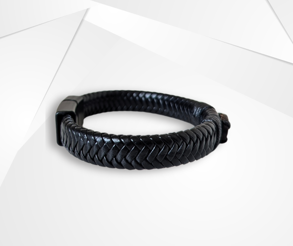 NFC Coconut Shell & Cowhide Leather Bracelet – Alloy Edition - Image 3