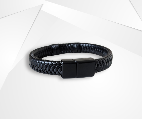 NFC Coconut Shell & Cowhide Leather Bracelet – Alloy Edition - Image 2